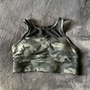 ZYIA Green Camouflage High Impact Sports Bra